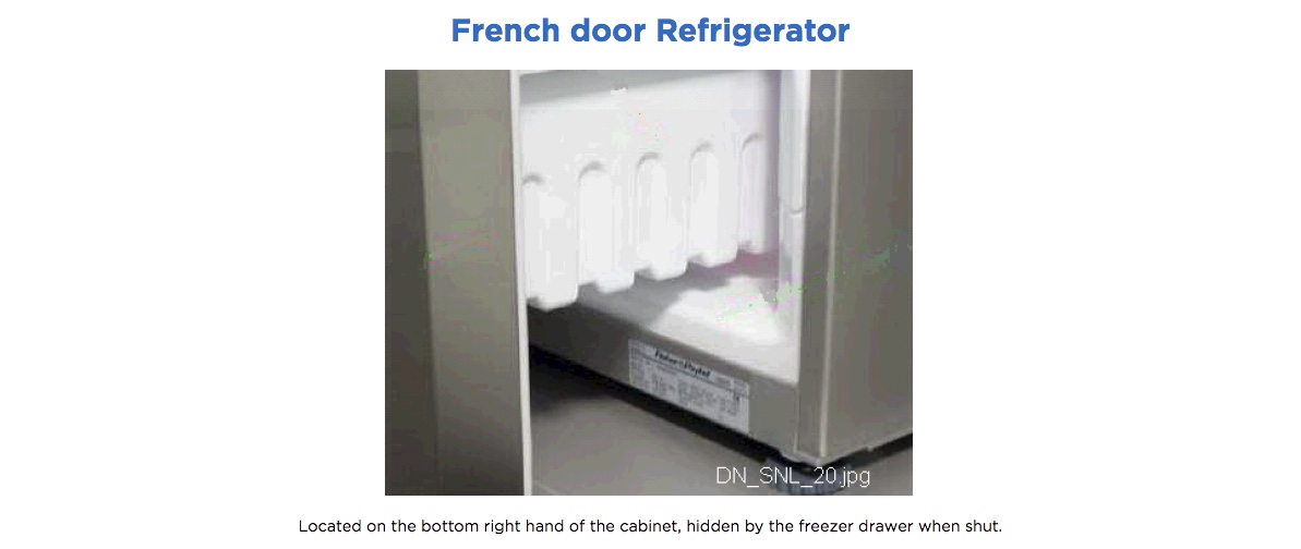 How to find your refrigerator model and serial number.